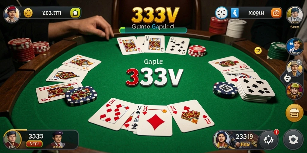 Screenshot gameplay Gaple menunjukkan keseruan saat bermain 333V.