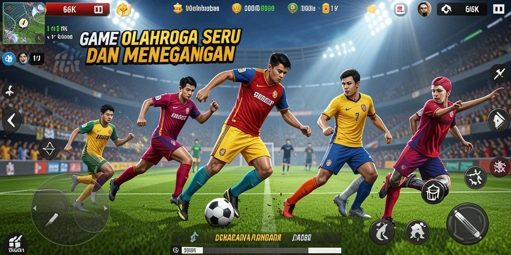 Gameplay seru dalam aplikasi olahraga 66K yang menegangkan.