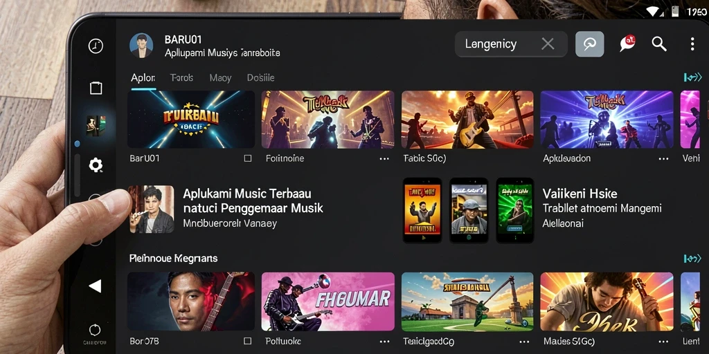 Tampilan gameplay BARU01 menampilkan interaksi dengan berbagai alat musik.