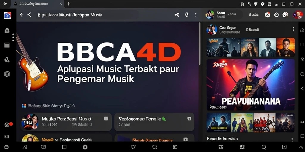 Tampilan utama <strong>BBCA4D</strong> dengan berbagai pilihan lagu dan fitur menarik.