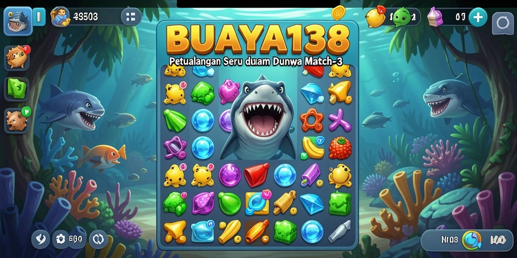 Tangkap momen seru mencocokkan permata dalam BUAYA138.