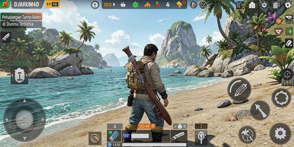 Screenshot utama menunjukkan aksi seru dalam dunia terbuka.