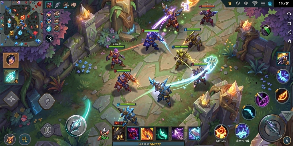 Screenshot gameplay seru di HARAPAN777 dengan aksi pertempuran intens.
