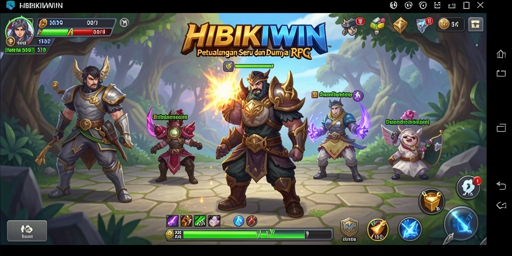 Tampilan gameplay HIBIKIWIN yang menampilkan aksi pertarungan epik.