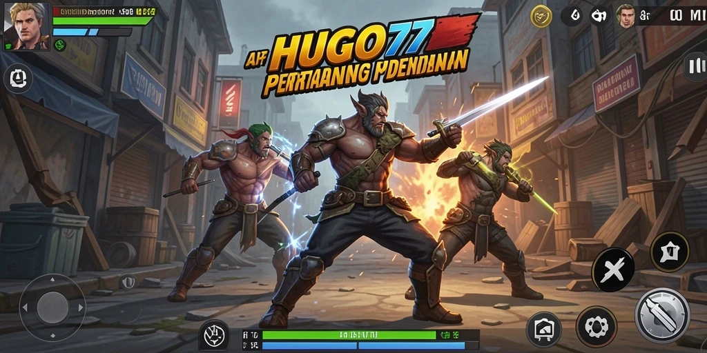 Tampilan gameplay HUGO77 yang mendebarkan dan penuh aksi.