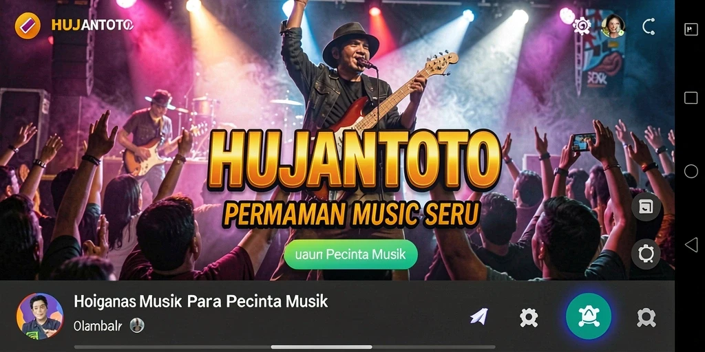 Tampilan gameplay HUJANTOTO dengan musik interaktif yang mendebarkan.