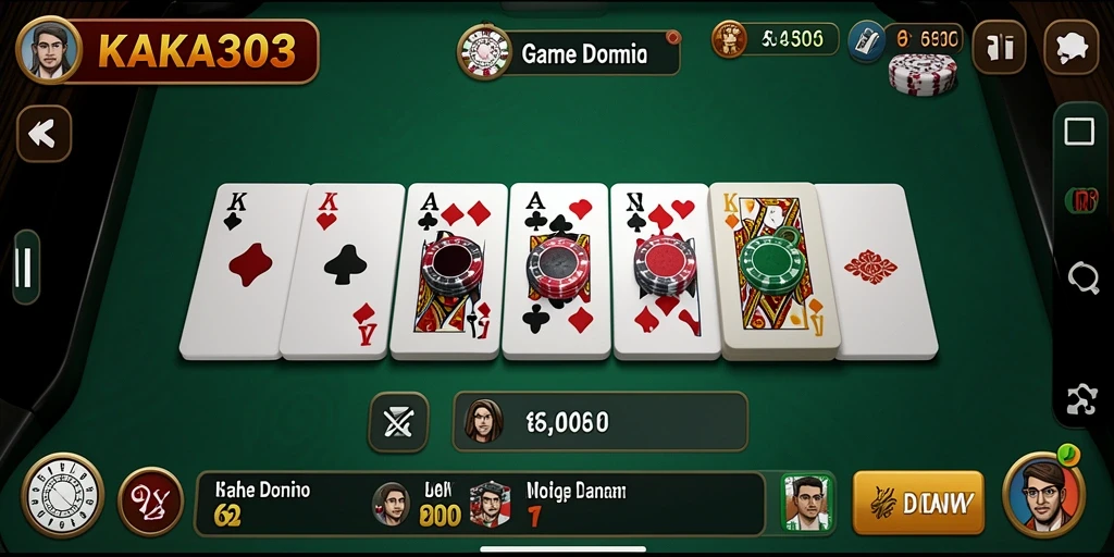 Tampilan gameplay dominonya sangat mengasyikkan dan interaktif.