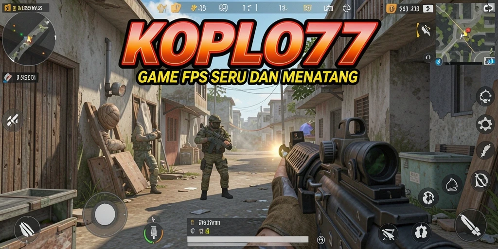 Screenshot KOPLO77 menampilkan aksi gameplay FPS yang mendebarkan.
