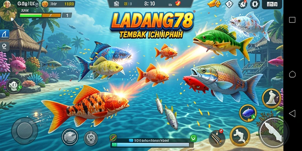 Tampilan gameplay seru Tembak Ikan di LADANG78.