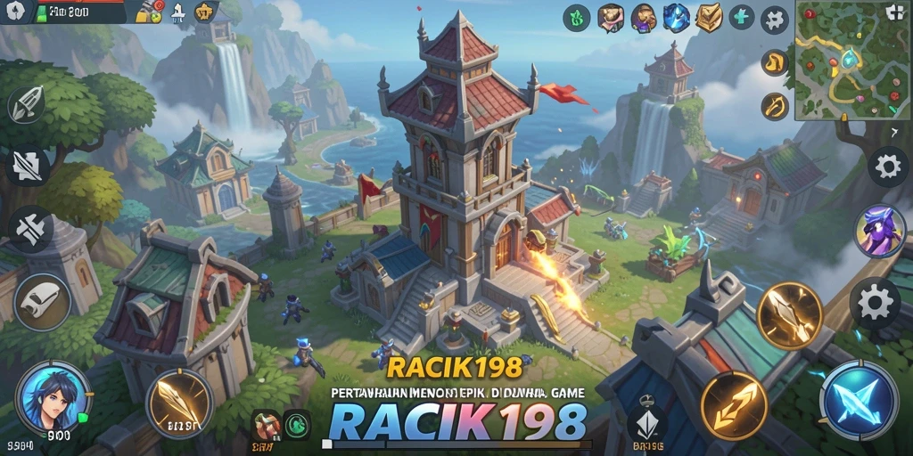 Tampilan gameplay menawan dalam RACIK198 Tower Defense.