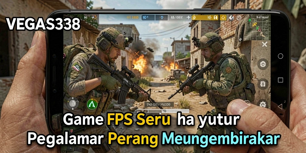 Tampilan gameplay menegangkan dari VEGAS338 dalam aksi FPS.