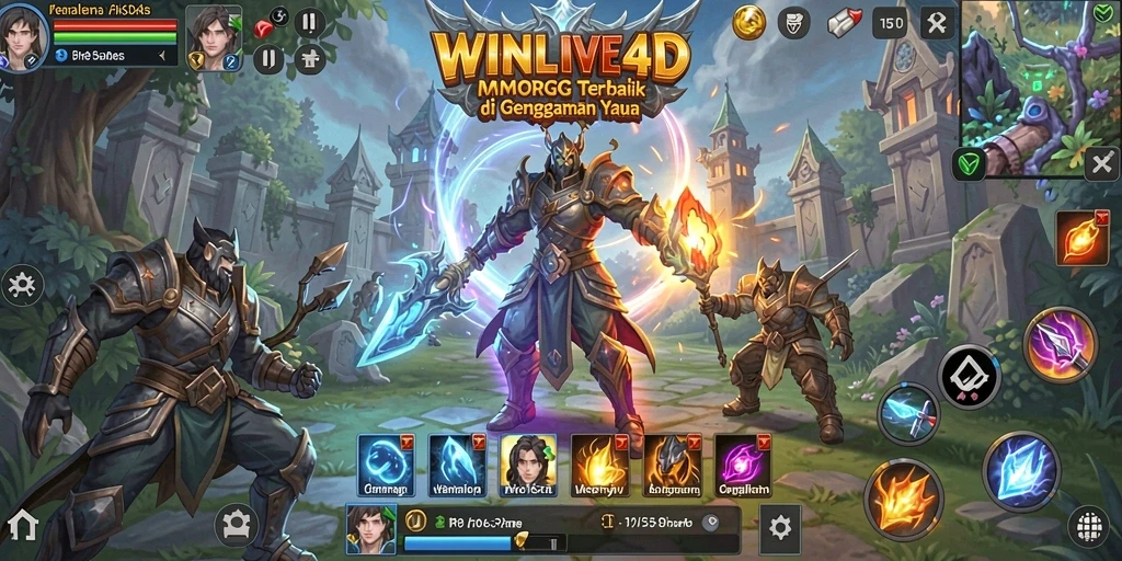 Tangkapan layar gameplay <strong>WINLIVE4D</strong> menunjukkan petualangan seru di dunia fantasi.