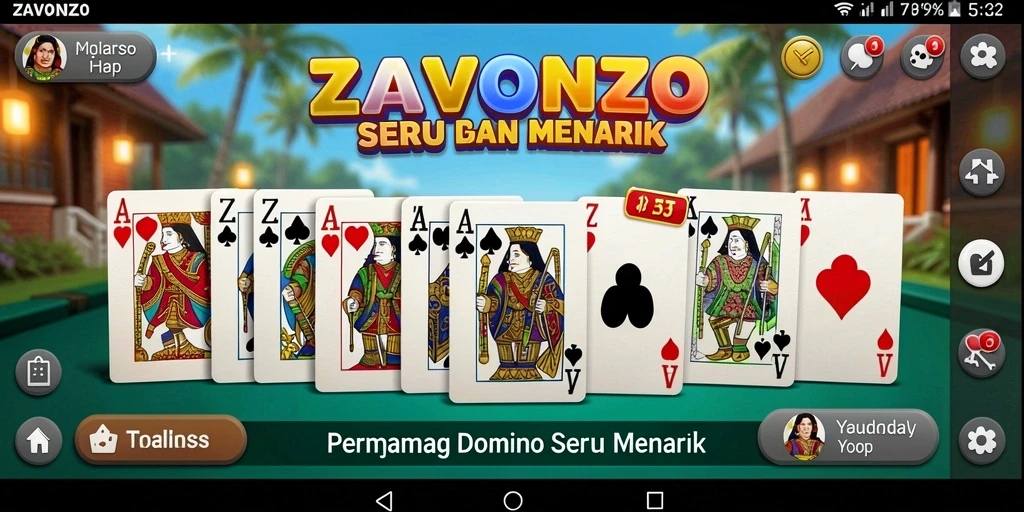 Tampilan permainan Domino ZAVONZO yang seru dan menantang.